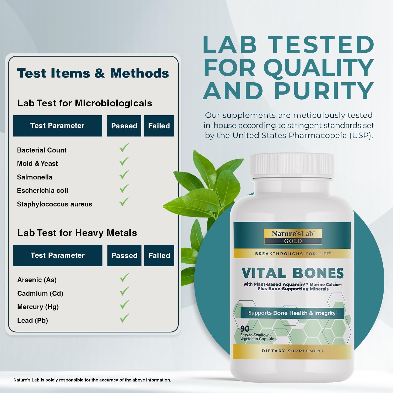 Magnésium et K2, minéraux clés pour les os dans Nature's Lab Gold Vital Bones