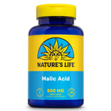 Nature's Life Acide malique 800 mg — bouteille visible, soutien potentiel d'énergie et confort musculaire.