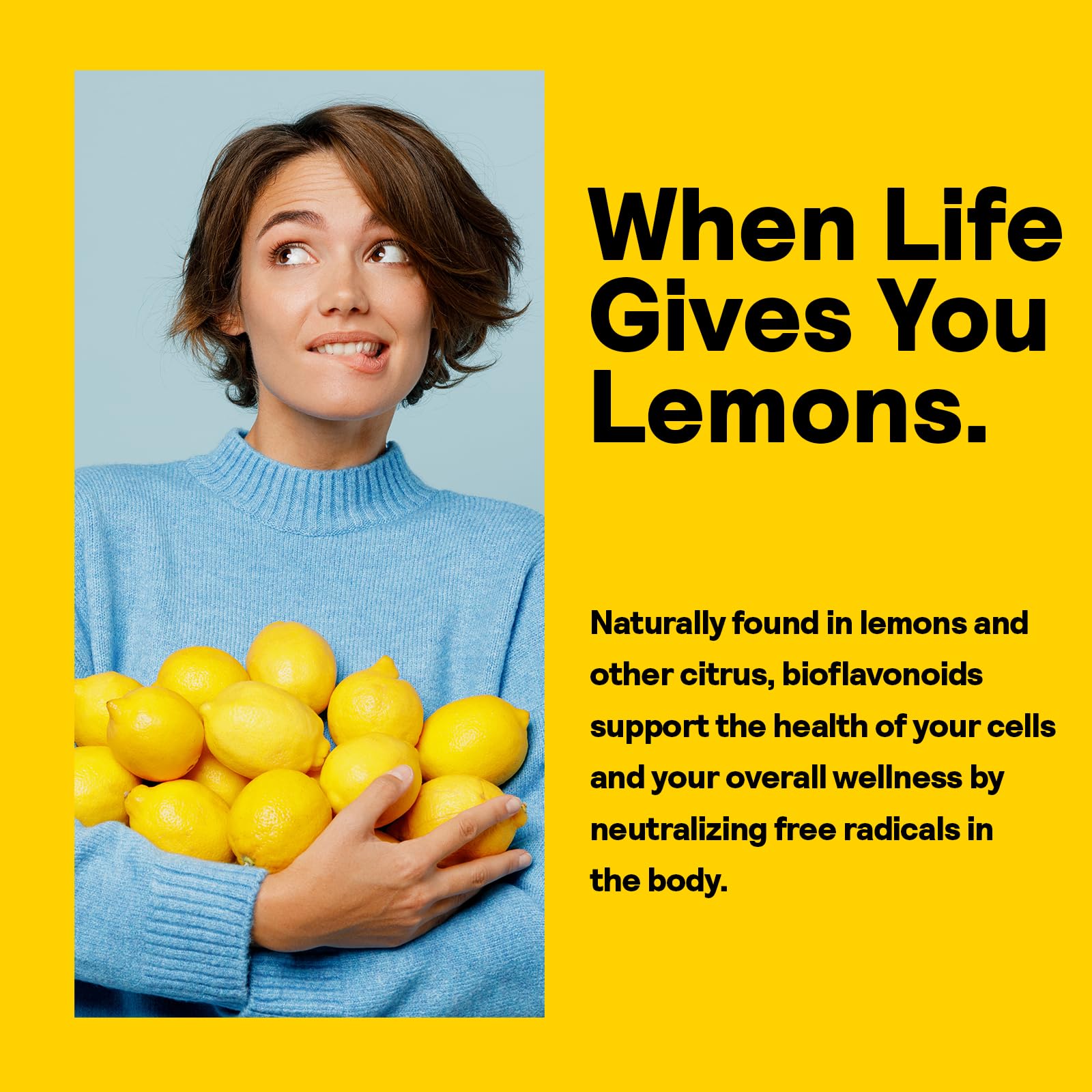 Emballage Nature's Life Bioflavonoïdes citron en carton pratique et clair.
