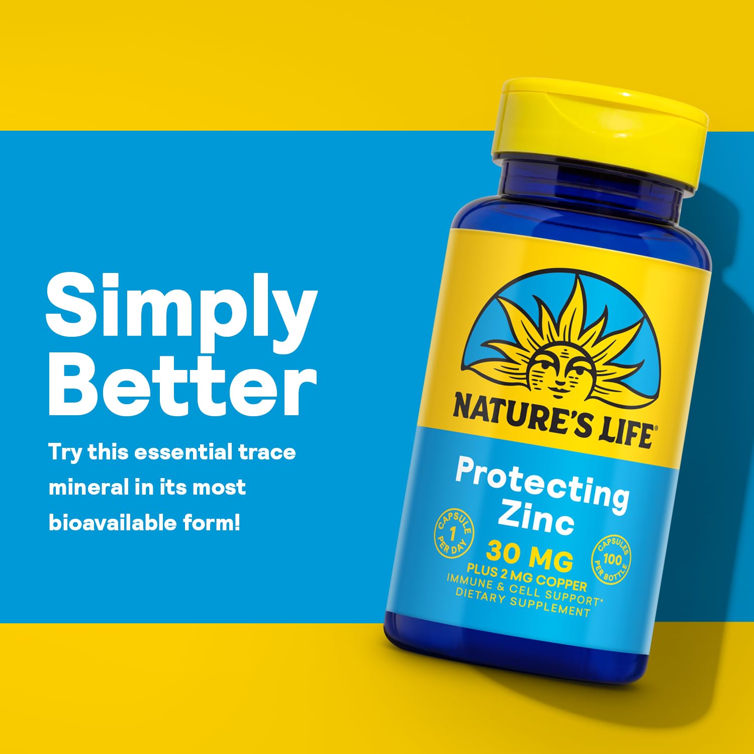 Nature's Life Zinc Picolinate en tableau d'ingrédients, informations claires sur les composants.