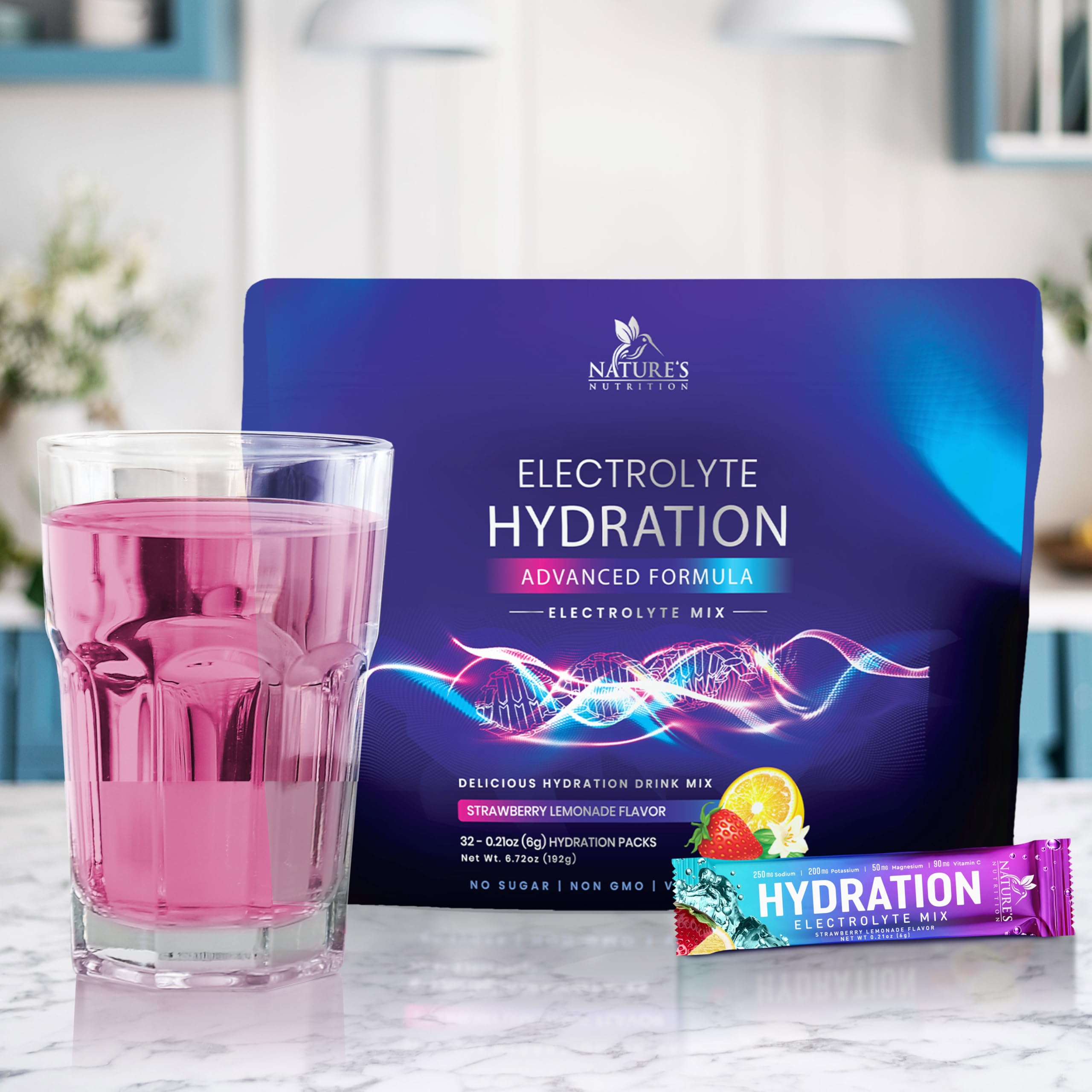 Hydratation quotidienne Nature's Nutrition sans sucre.