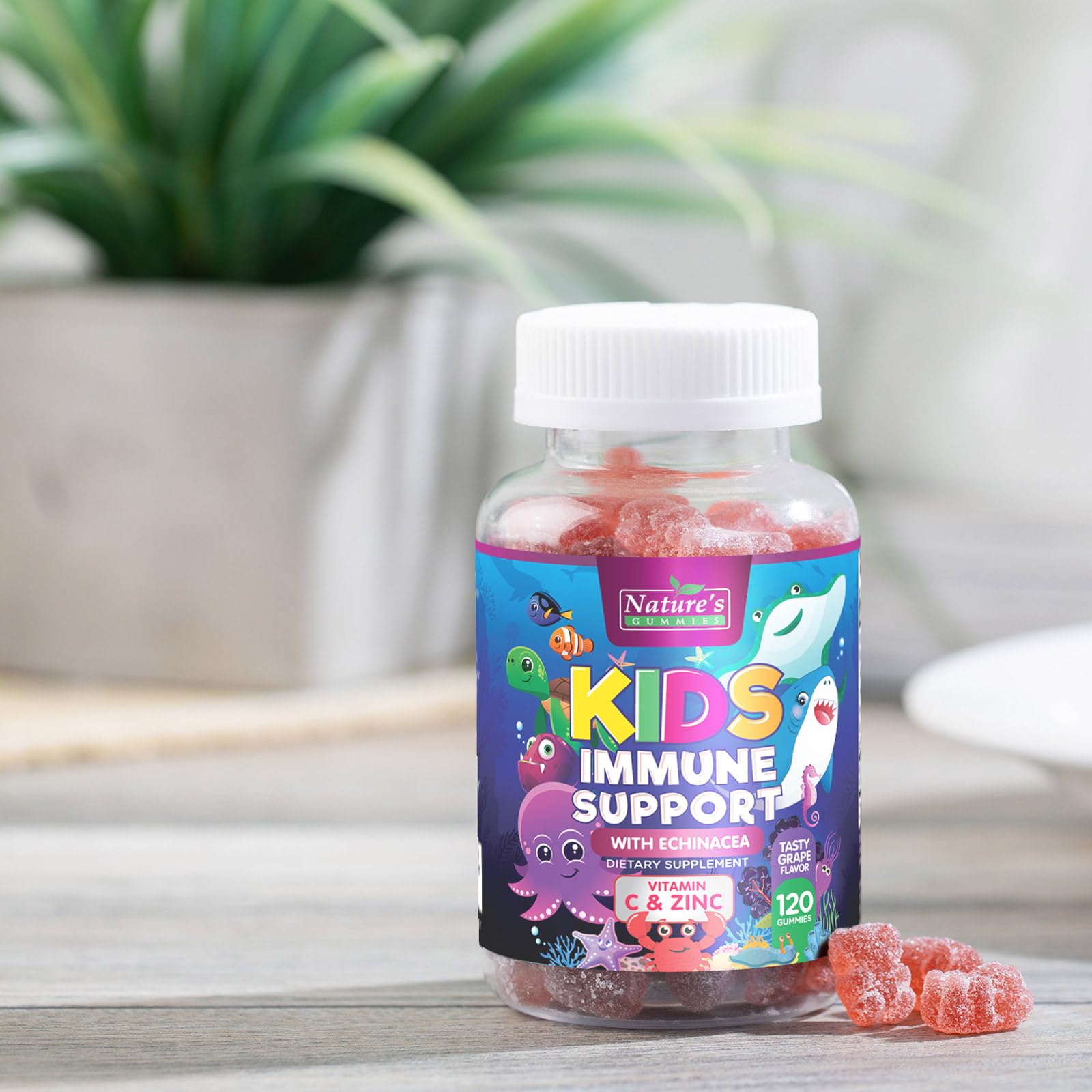 Nature's Nutrition gommes immunité enfants - non-GMO et vegan certifié.