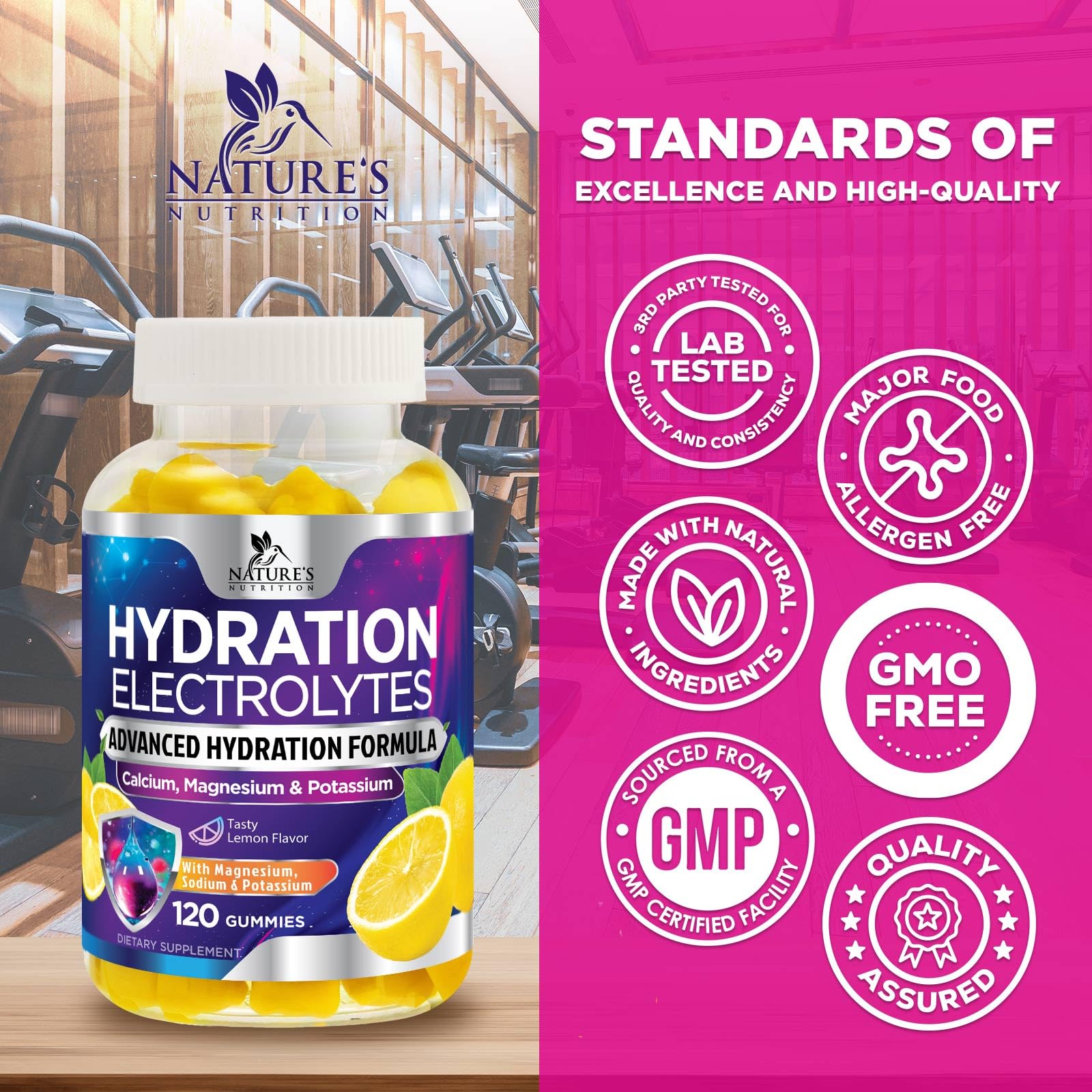 Packaging portable Nature's Nutrition, emballage compact pour voyage.