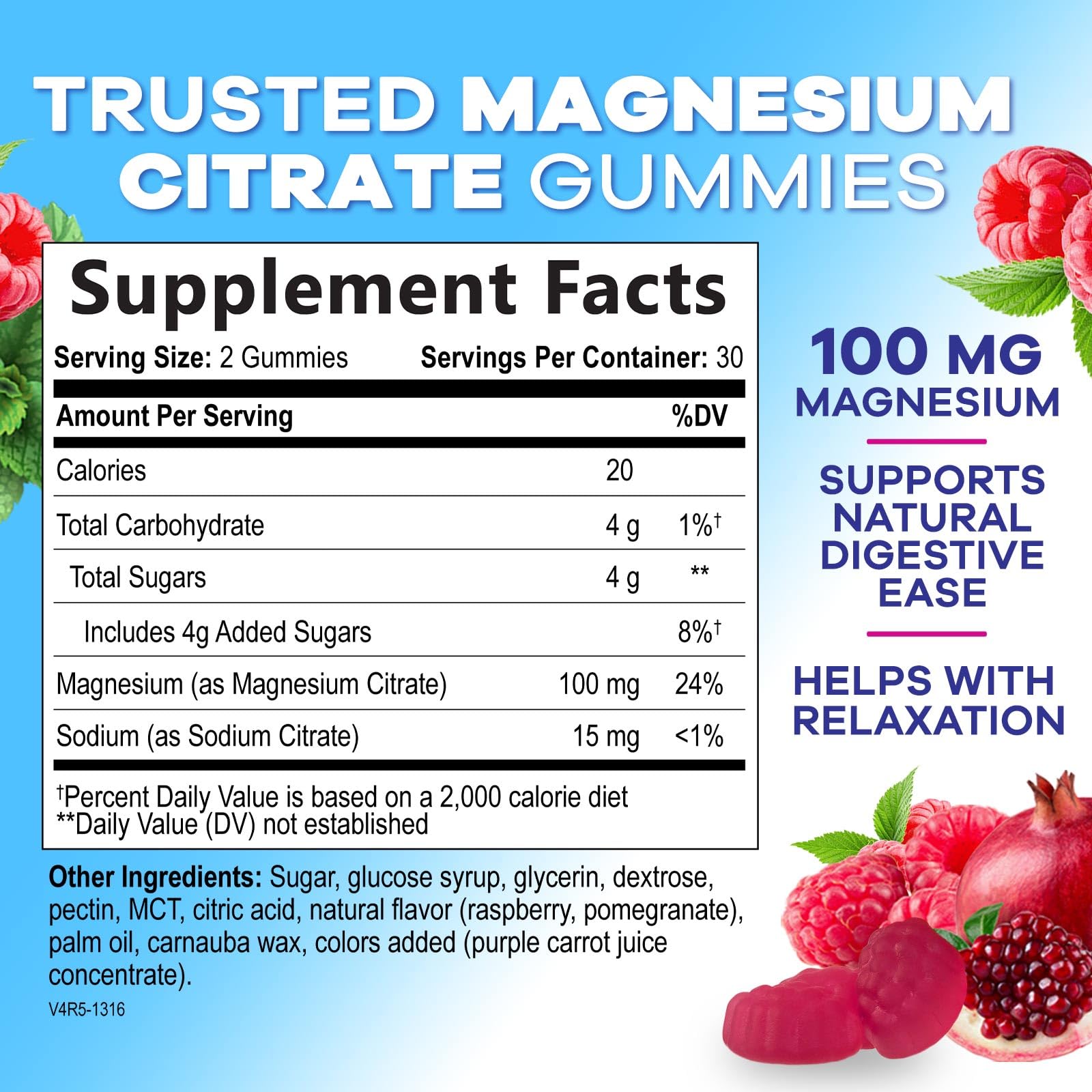 Étiquette Nature's Nutrition claire, vegan et sans GMO, fiabilité et traçabilité.