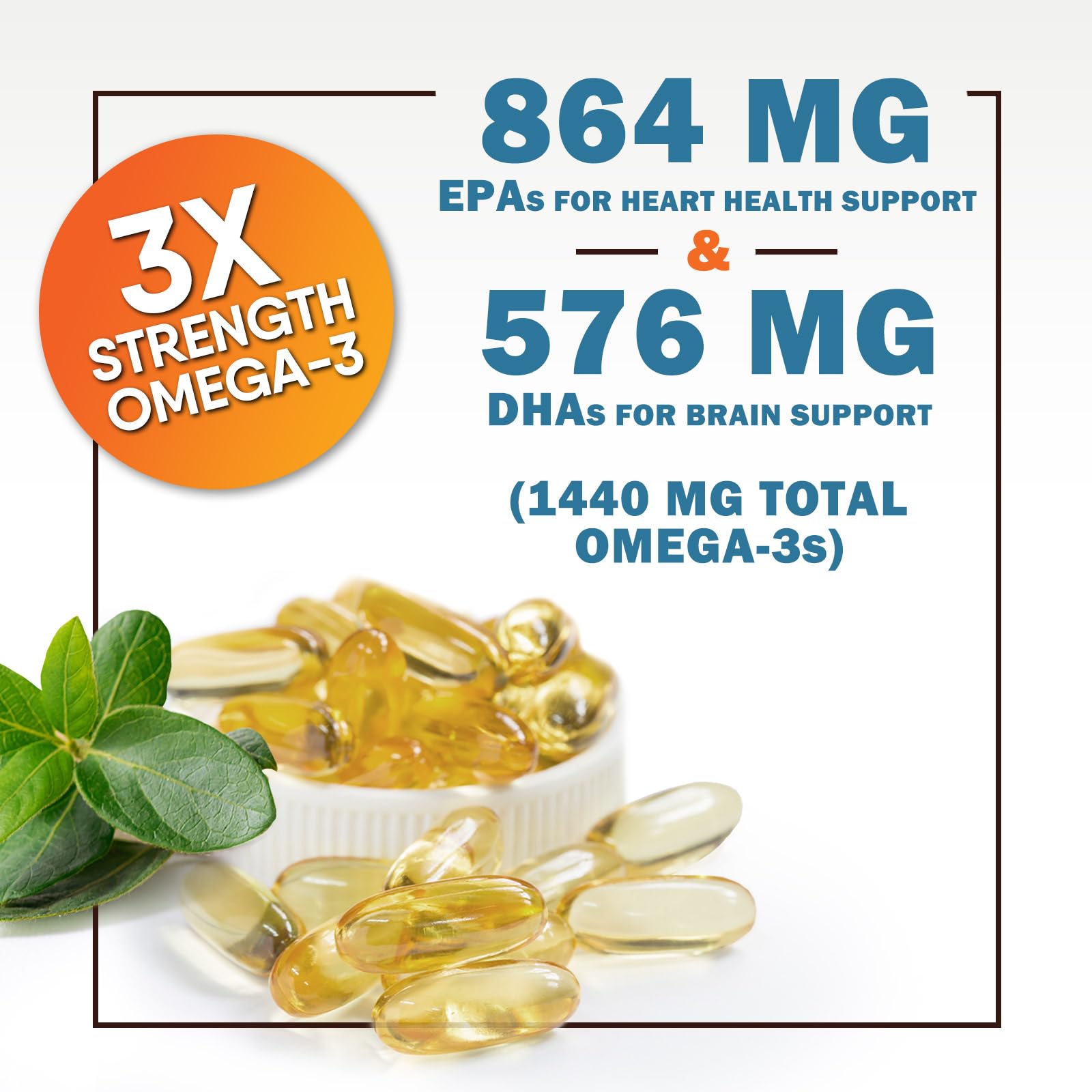 Emballage Nature's Nutrition Omega3 fabriqué aux États-Unis et conforme