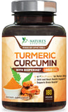 Nature's Nutrition Turmeric Curcumin capsules, prise quotidienne facile.