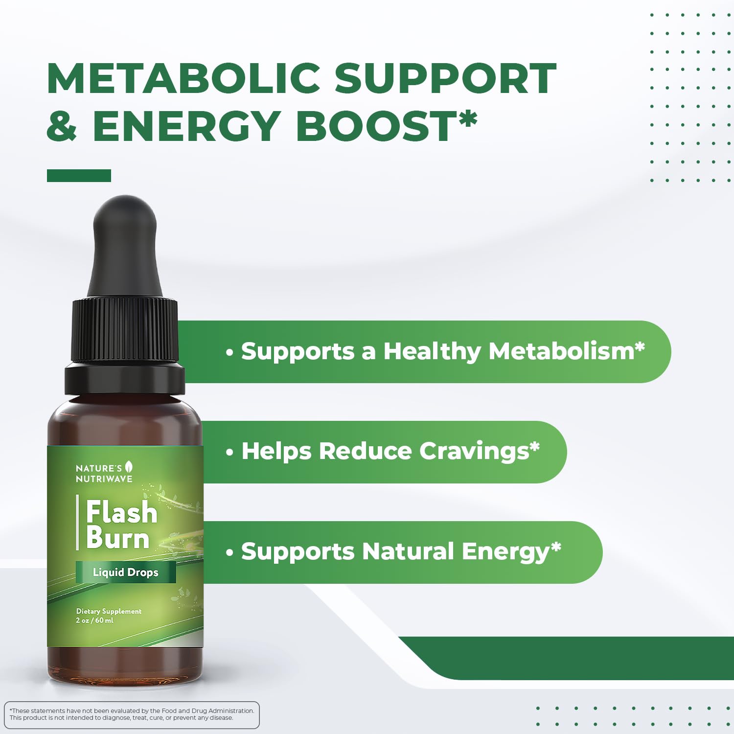 Nature’s NutriWave Flash Burn, compte-gouttes, dosage précis au quotidien