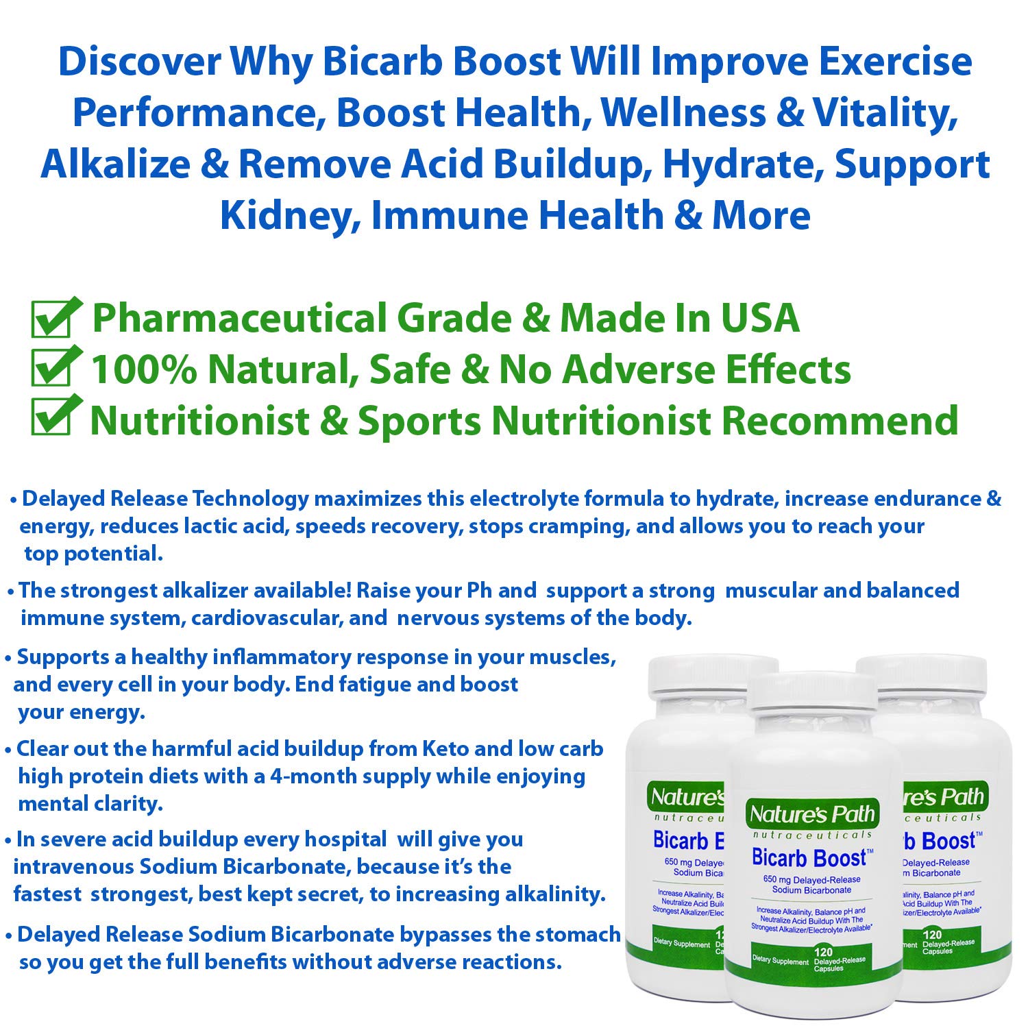 Nature's Path Nutraceuticals comprimés 650 mg sur emballage, pratique à emporter.