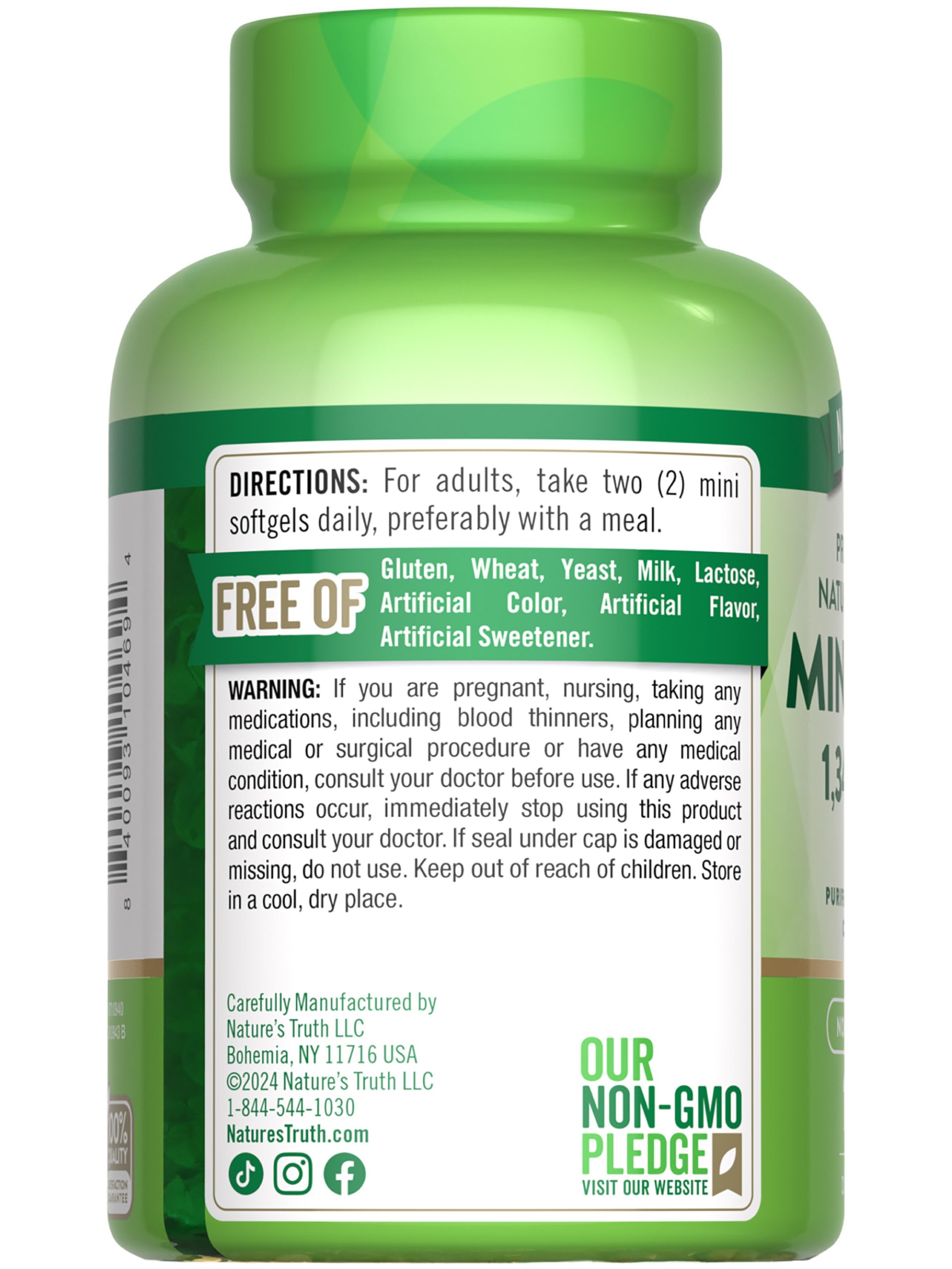Nature's Truth Avantages Omega-3 par portion, support quotidien