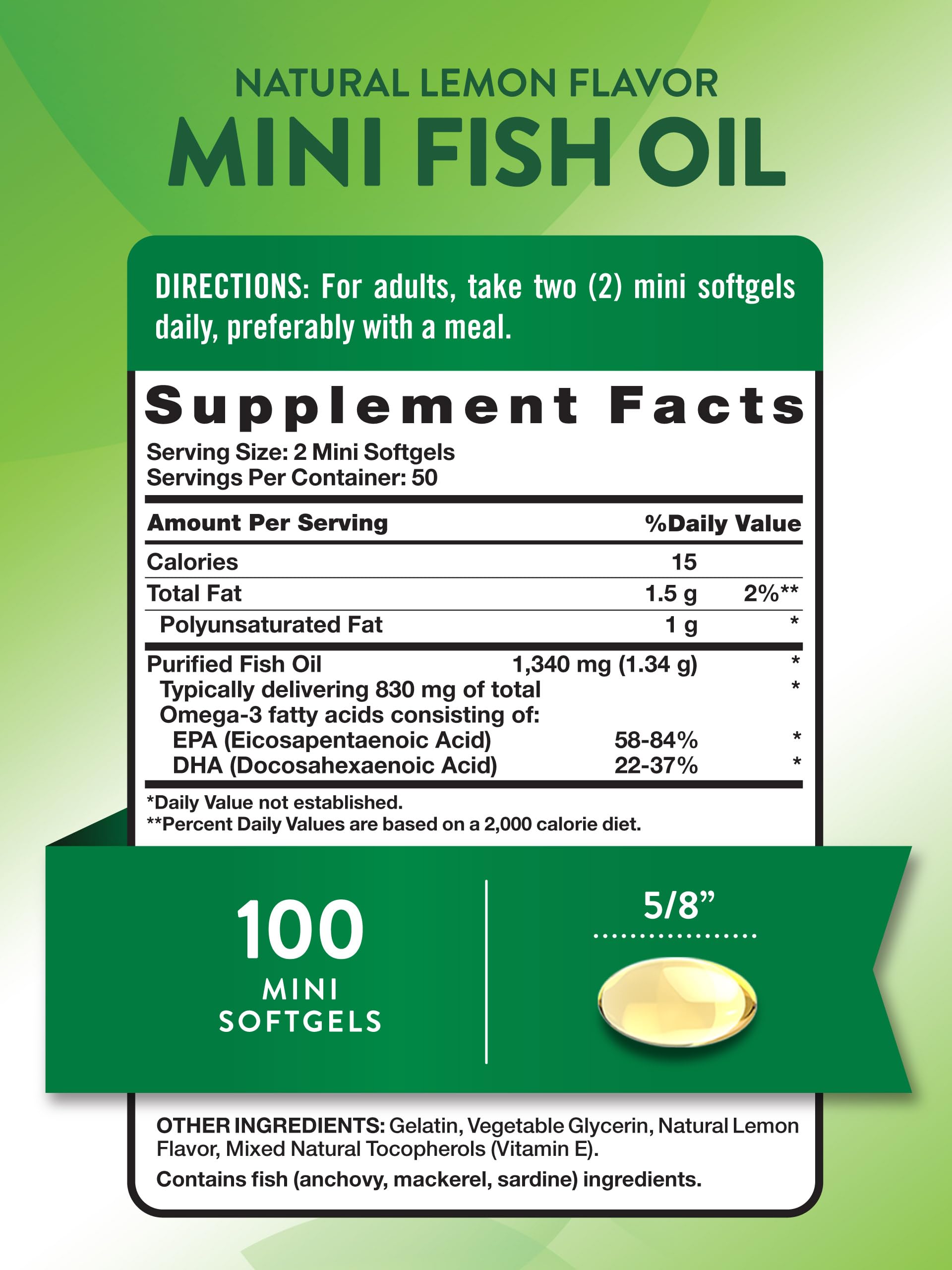 Nature's Truth Boîte 100 gélules Omega-3, goût citron
