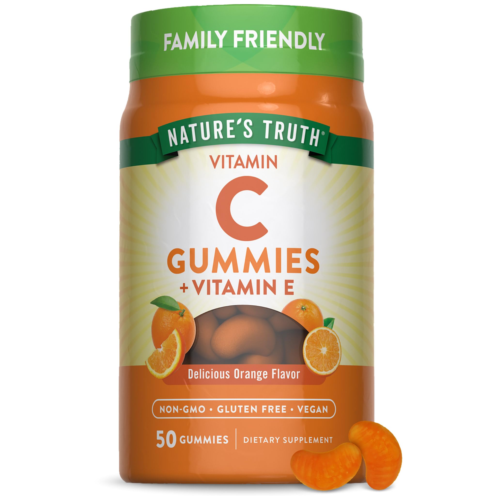 Nature's Truth Gommes Vitamine C, bouteille de 50 gommes, soutien quotidien en vitamine C.