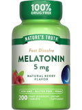 Nature's Truth Mélatonine, bouteille dissolution rapide, rituel du soir au goût framboise naturel