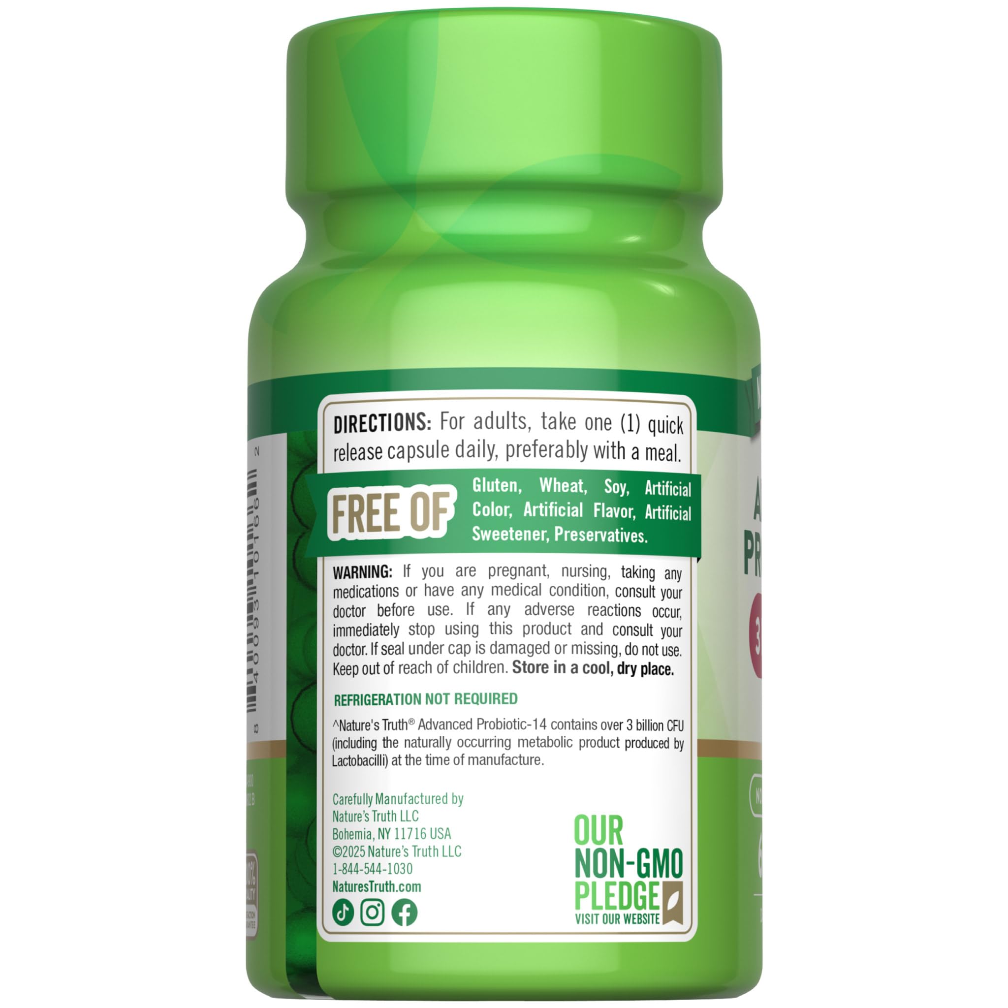 Nature's Truth Probiotiques 14 souches, polyvalent pour hommes et femmes.