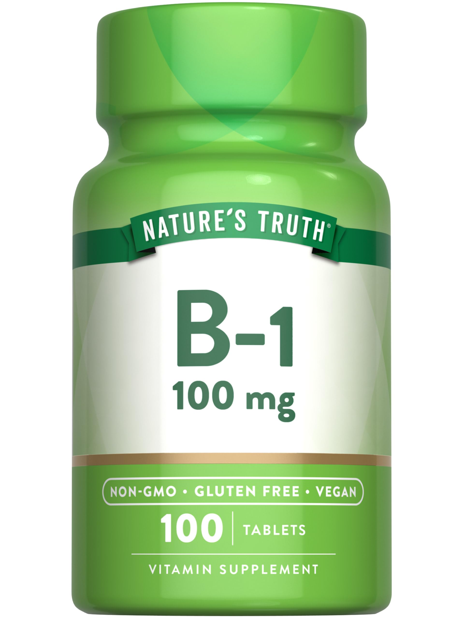 Nature's Truth B1 en bouteille, comprimé 100 mg, soutien potentiel du métabolisme.