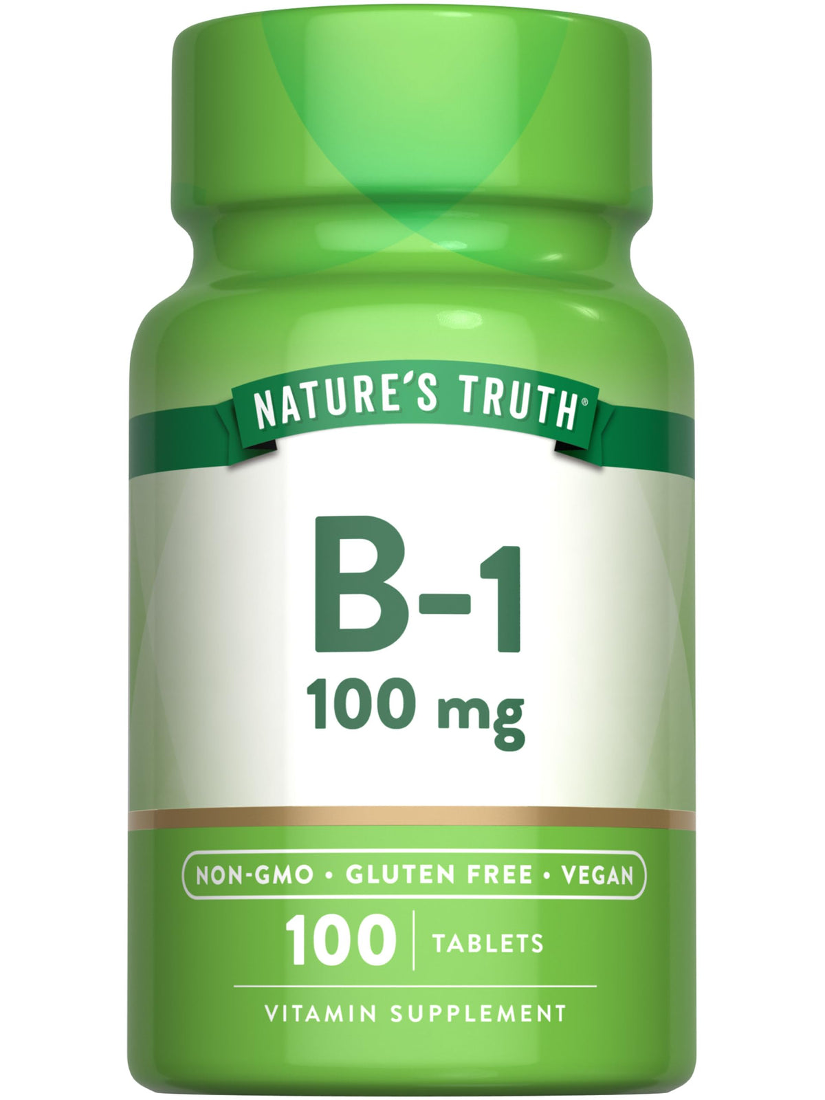 Nature's Truth B1 en bouteille, comprimé 100 mg, soutien potentiel du métabolisme.