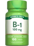 Nature's Truth B1 en bouteille, comprimé 100 mg, soutien potentiel du métabolisme.