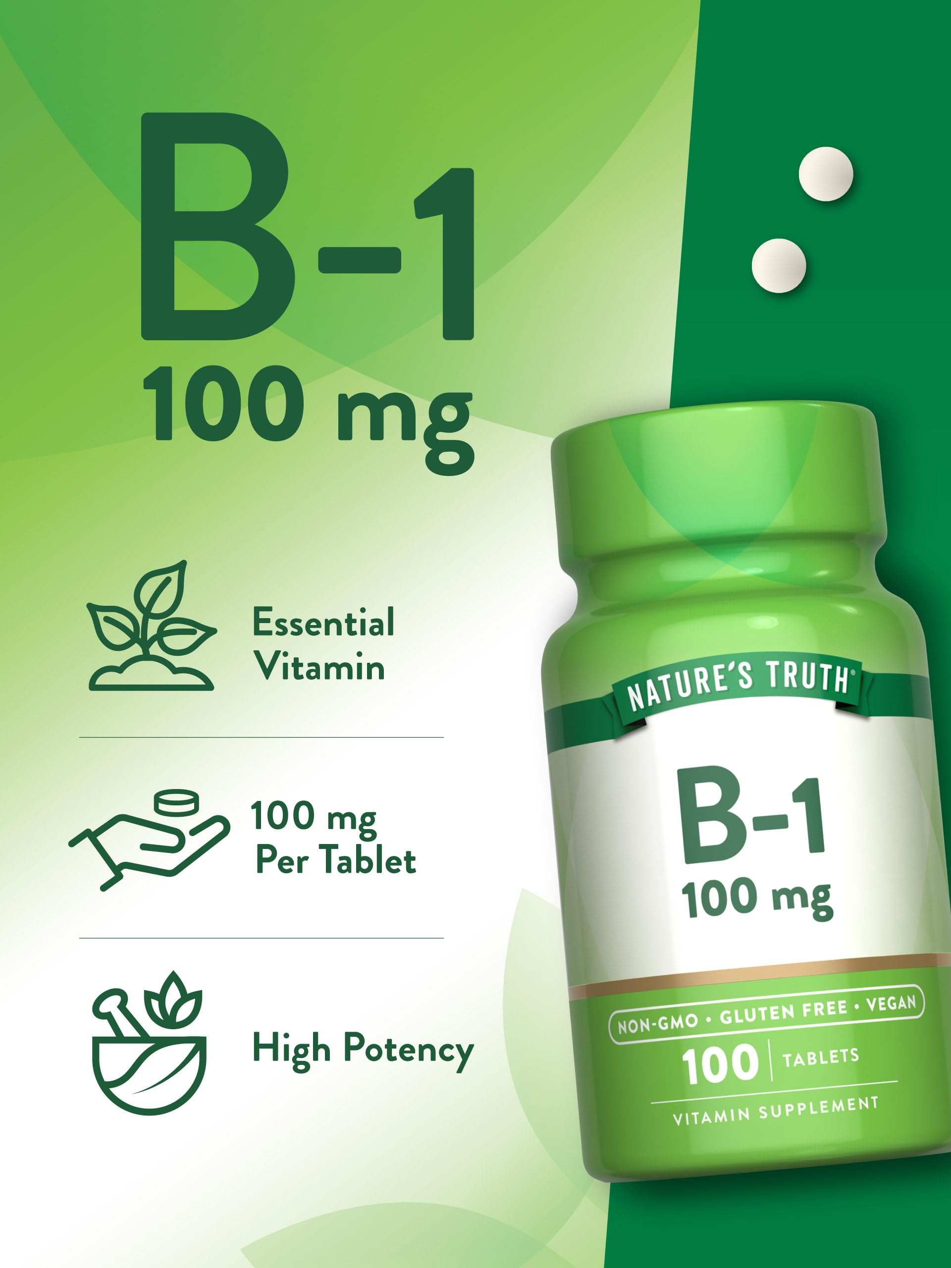Ingrédients sans lactose et sans soja sur Nature's Truth B1.