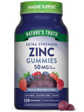 Nature's Truth Zinc Gummies en bouteille de 120 pièces, goût fruits rouges.