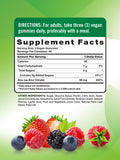 Étiquette Nature's Truth Zinc Gummies, dosage et ingrédients visibles.