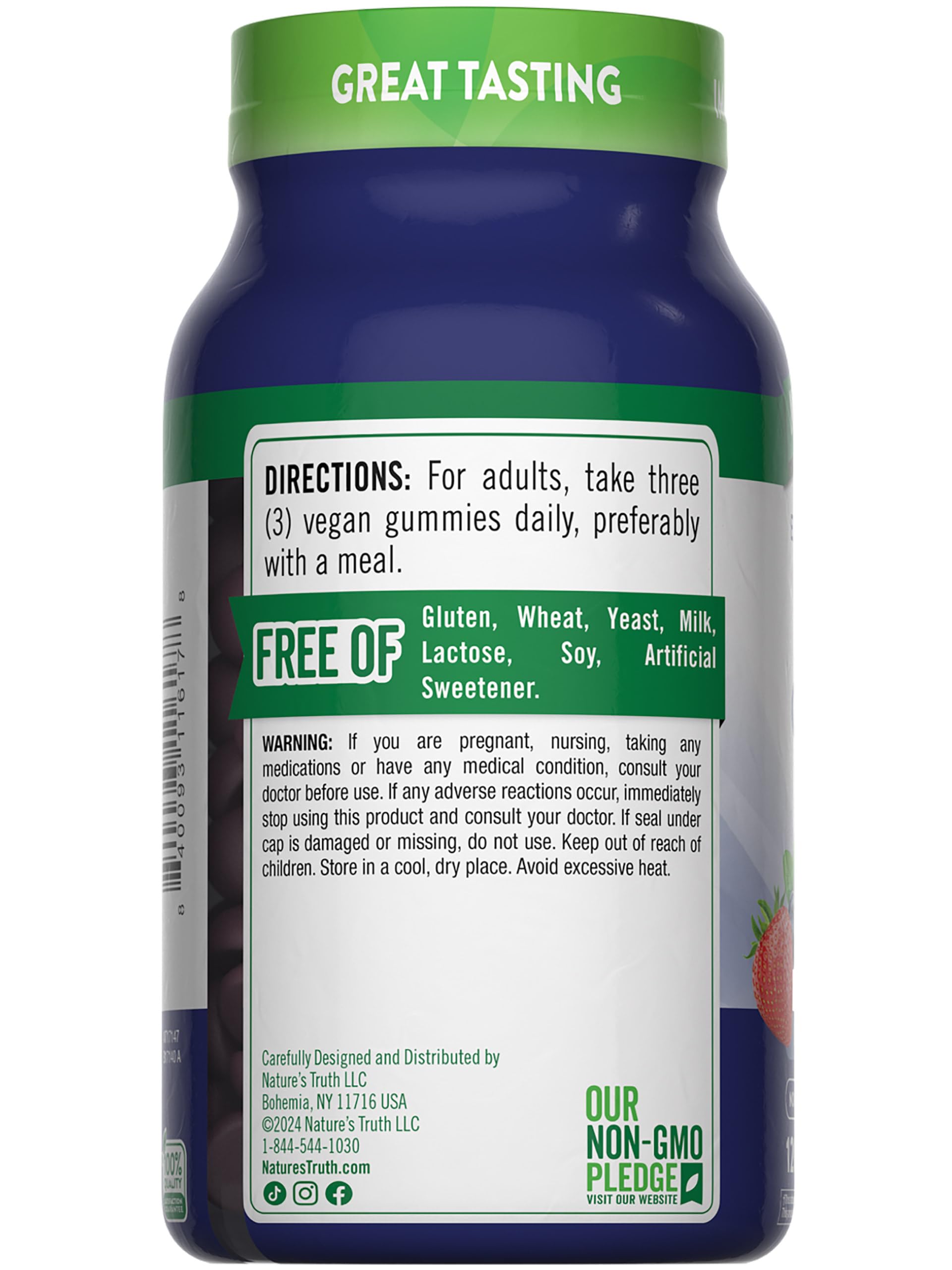 Gommes vegan Nature's Truth Zinc, texture et présentation attrayantes.