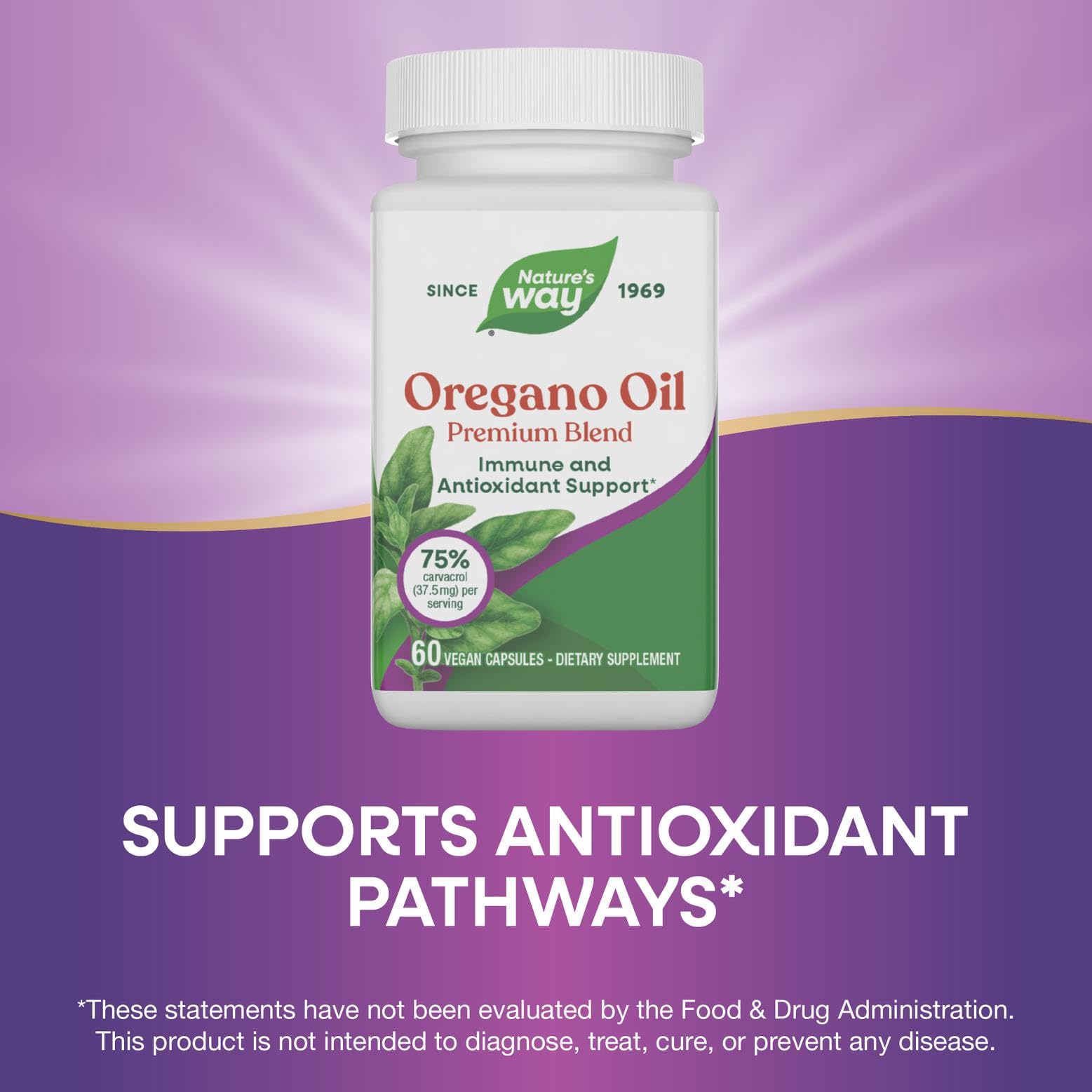 Nature's Way huile d'origan – dose quotidienne recommandée pour le bien-être général.