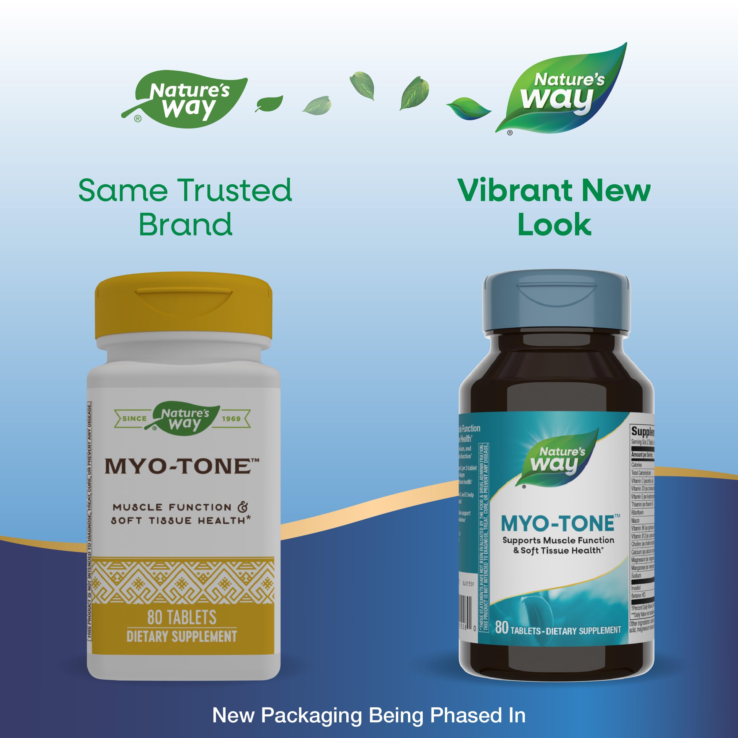 Nature's Way Myo-Tone - Emballage: duo de 80 tablettes végétariennes et sans gluten.