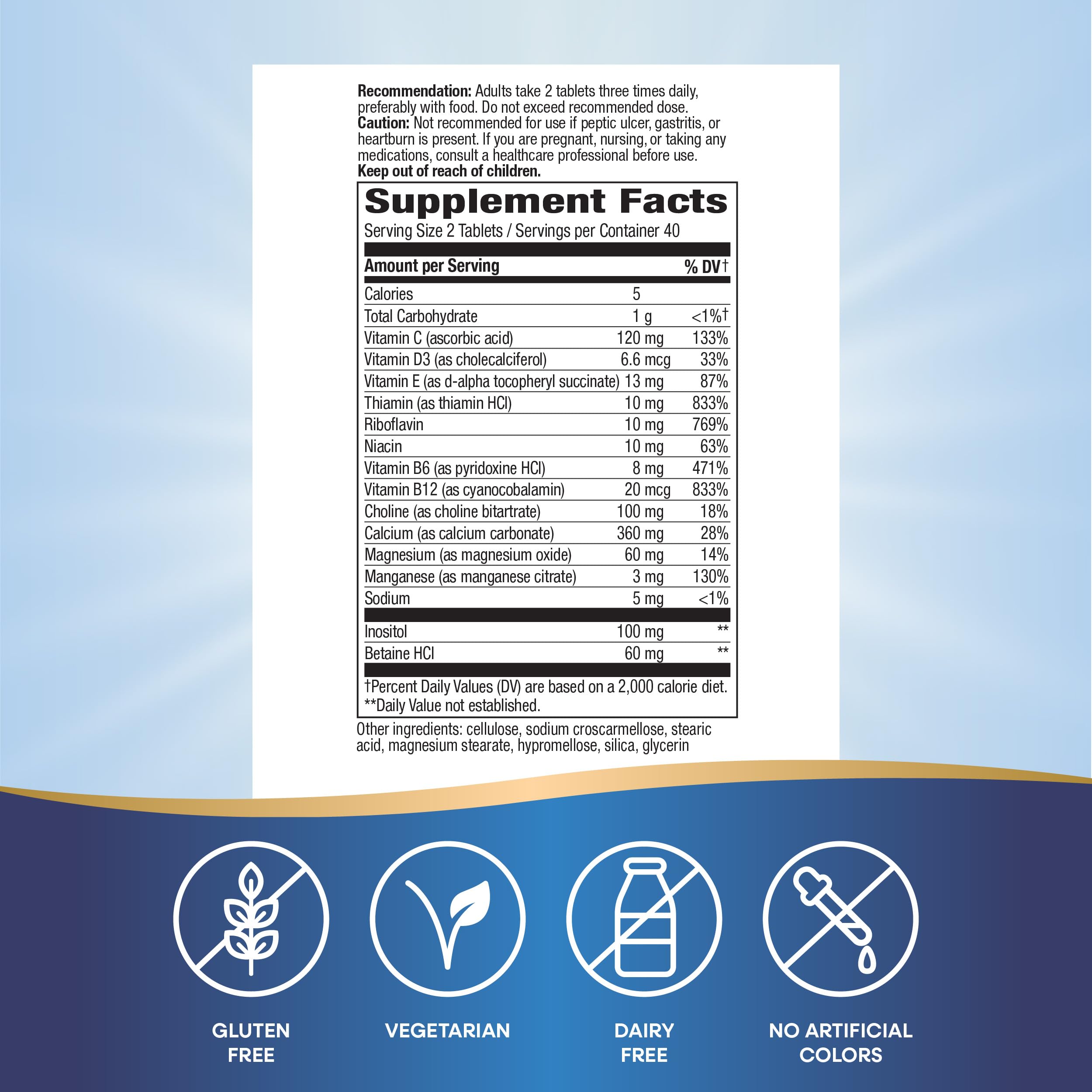 Nature's Way Myo-Tone - Tablettes: formulation riche en magnésium et vitamines B.