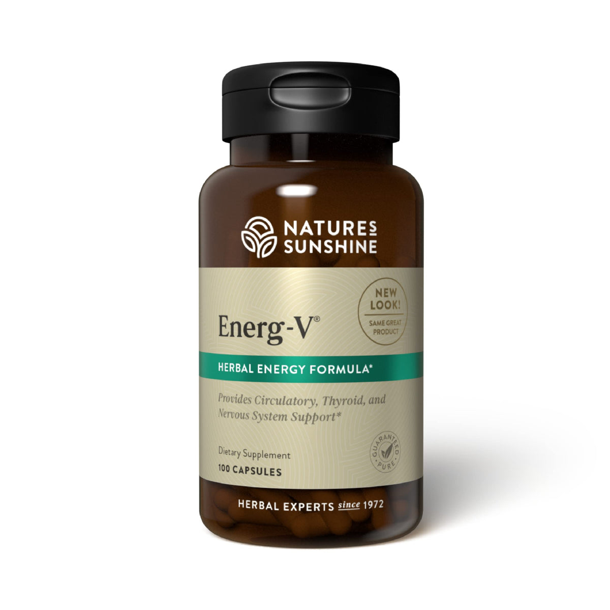 Energ-V Nature's Sunshine – boîte de 100 capsules prête pour l'énergie quotidienne.