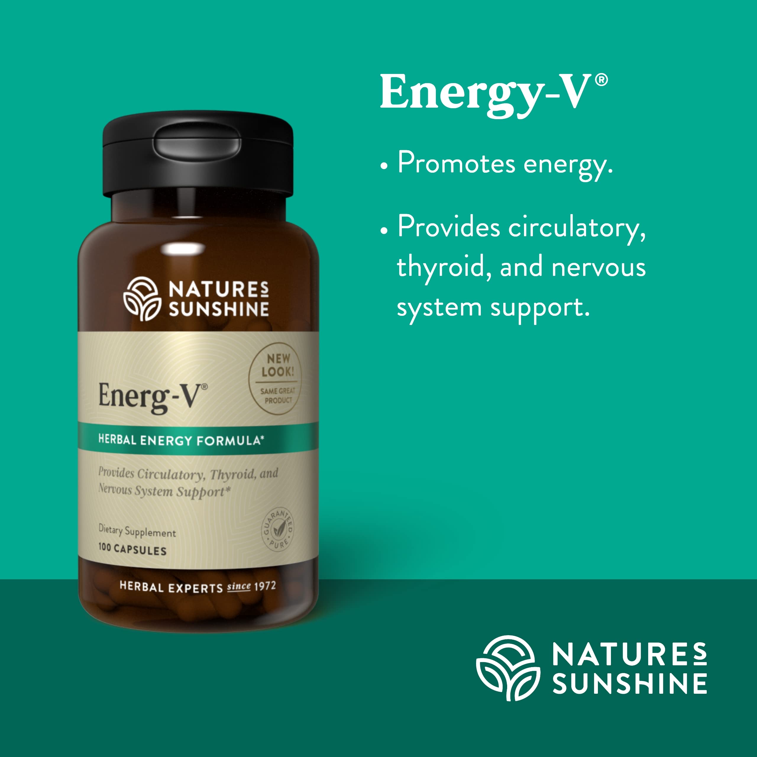 Energ-V Nature's Sunshine – boîte ouverte montrant l'emballage pratique.