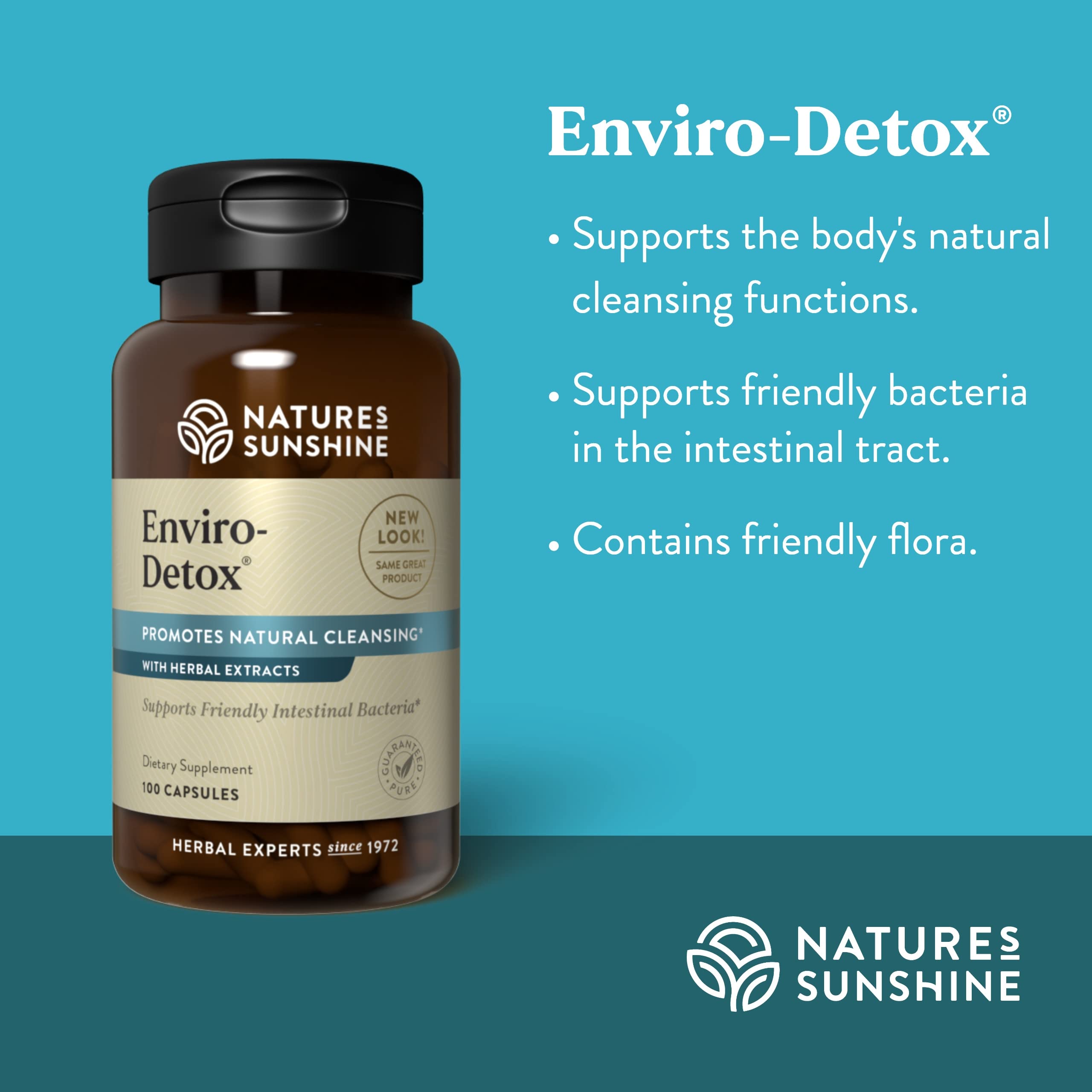 Enviro-Detox Nature's Sunshine : étiquette claire et informations essentielles.