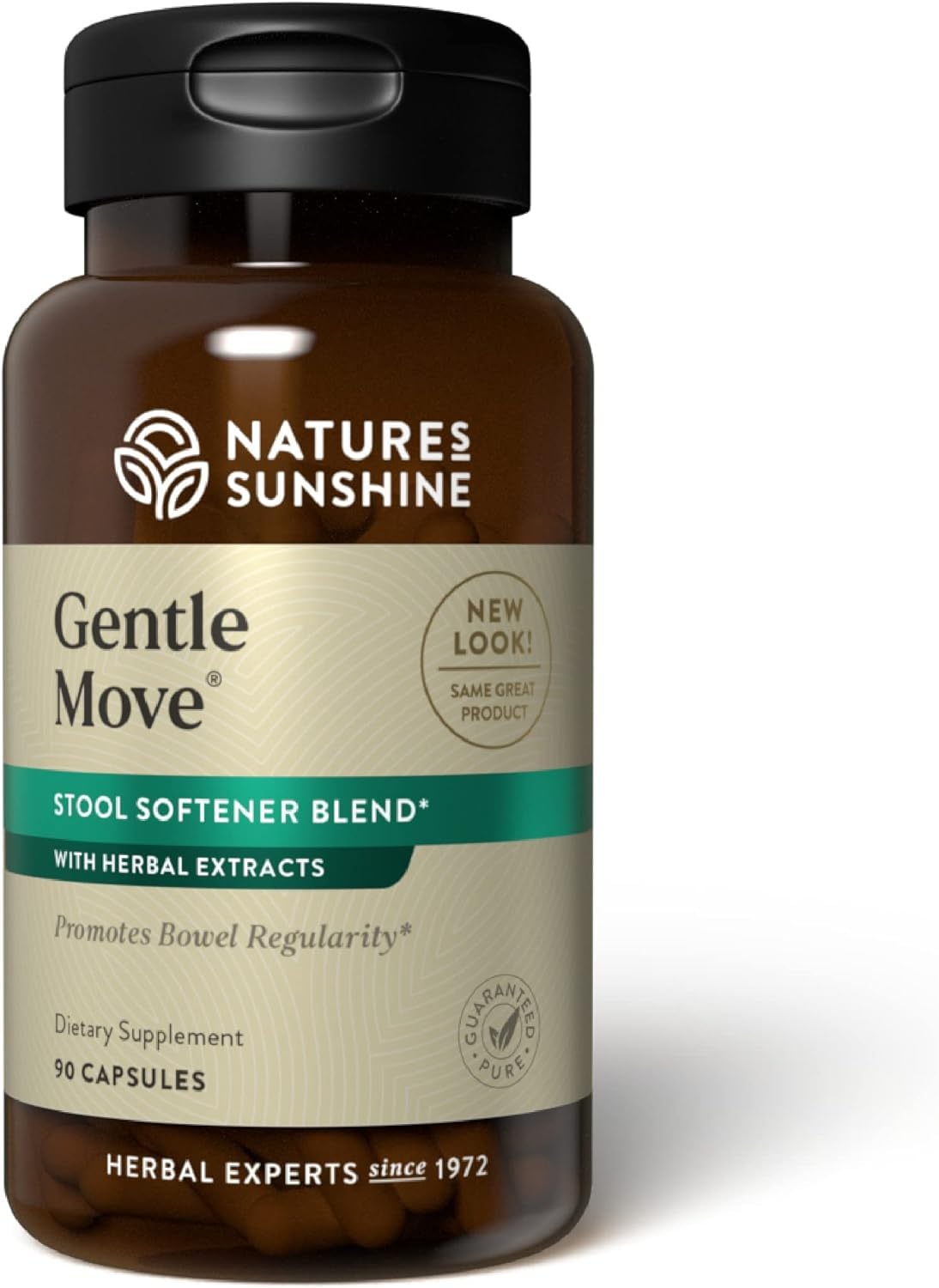 Nature's Sunshine Gentle Move: bouteille offrant un soutien doux à la régularité digestive.