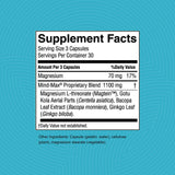 Étiquette Mind-Max Nature's Sunshine, informations claires sur les ingrédients et les bénéfices cognitifs.