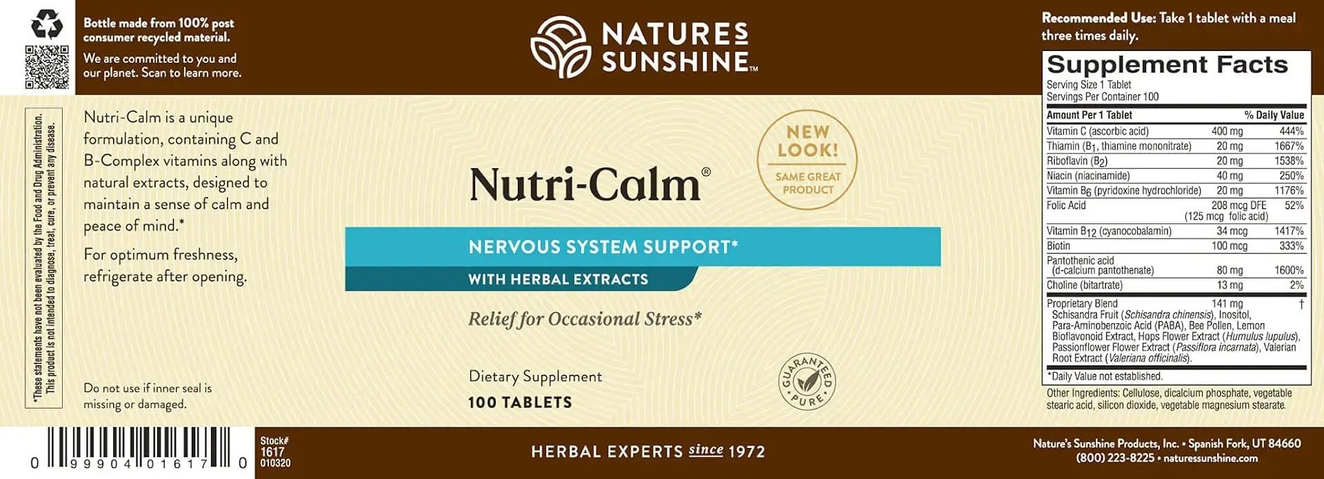 Usage quotidien Nutri-Calm Nature's Sunshine, approche simple pour routine calme.