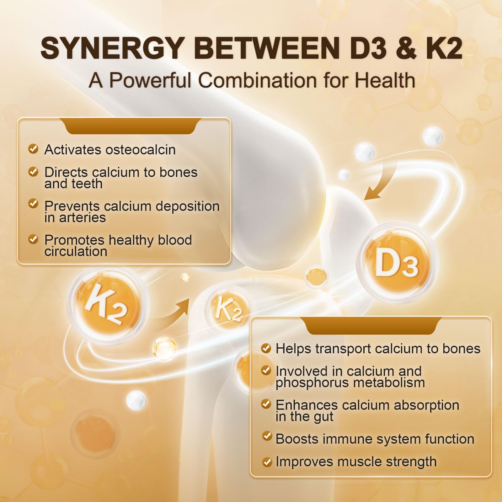 NATURE TARGET Vitamine D3 K2 - illustration de l'absorption du calcium