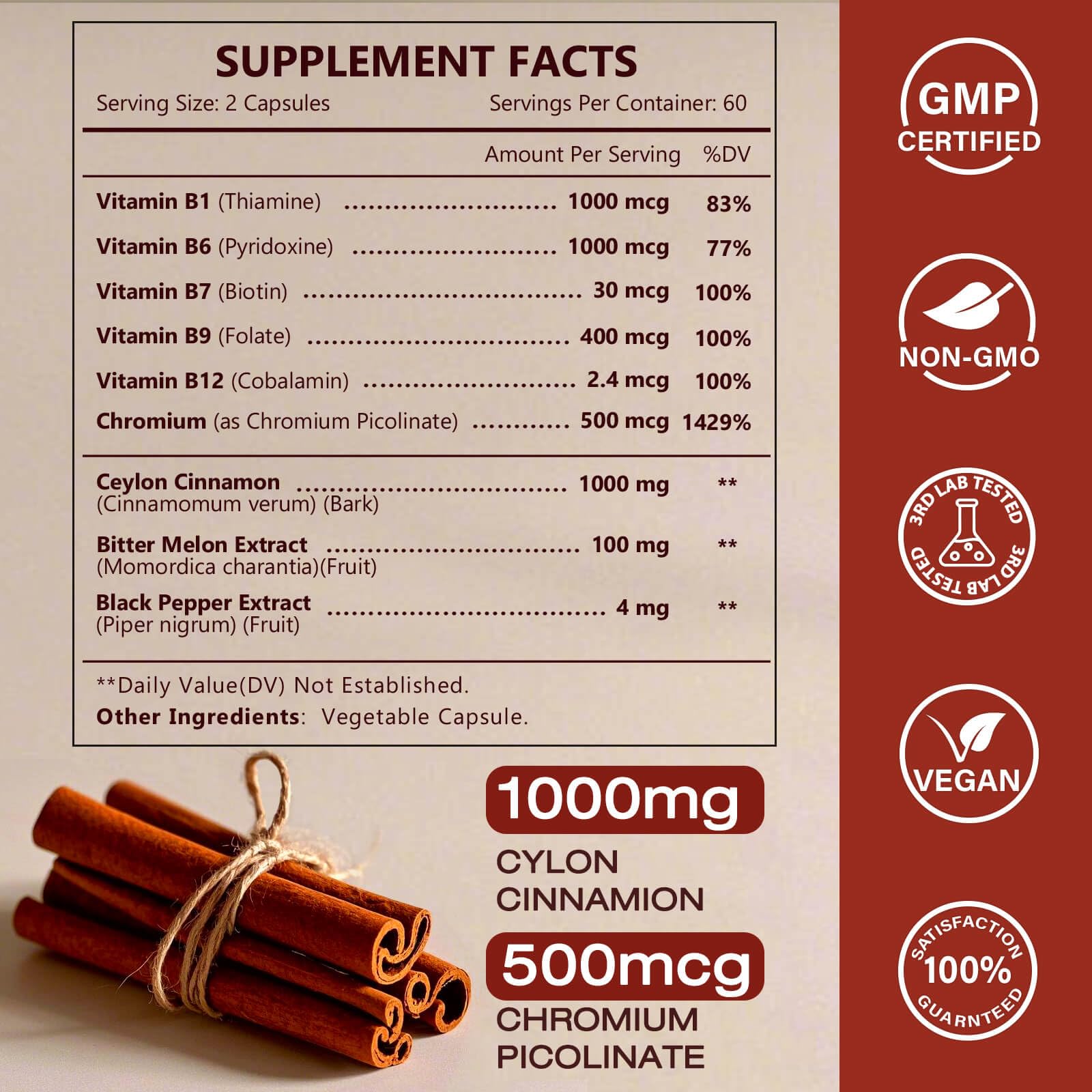 Nature Target Cannelle Ceylon capsules, gros plan sur les capsules faciles à avaler.
