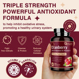 Nature Target Cranberry Pills vitamine C intégrée pour le soutien antioxydant urinaire.