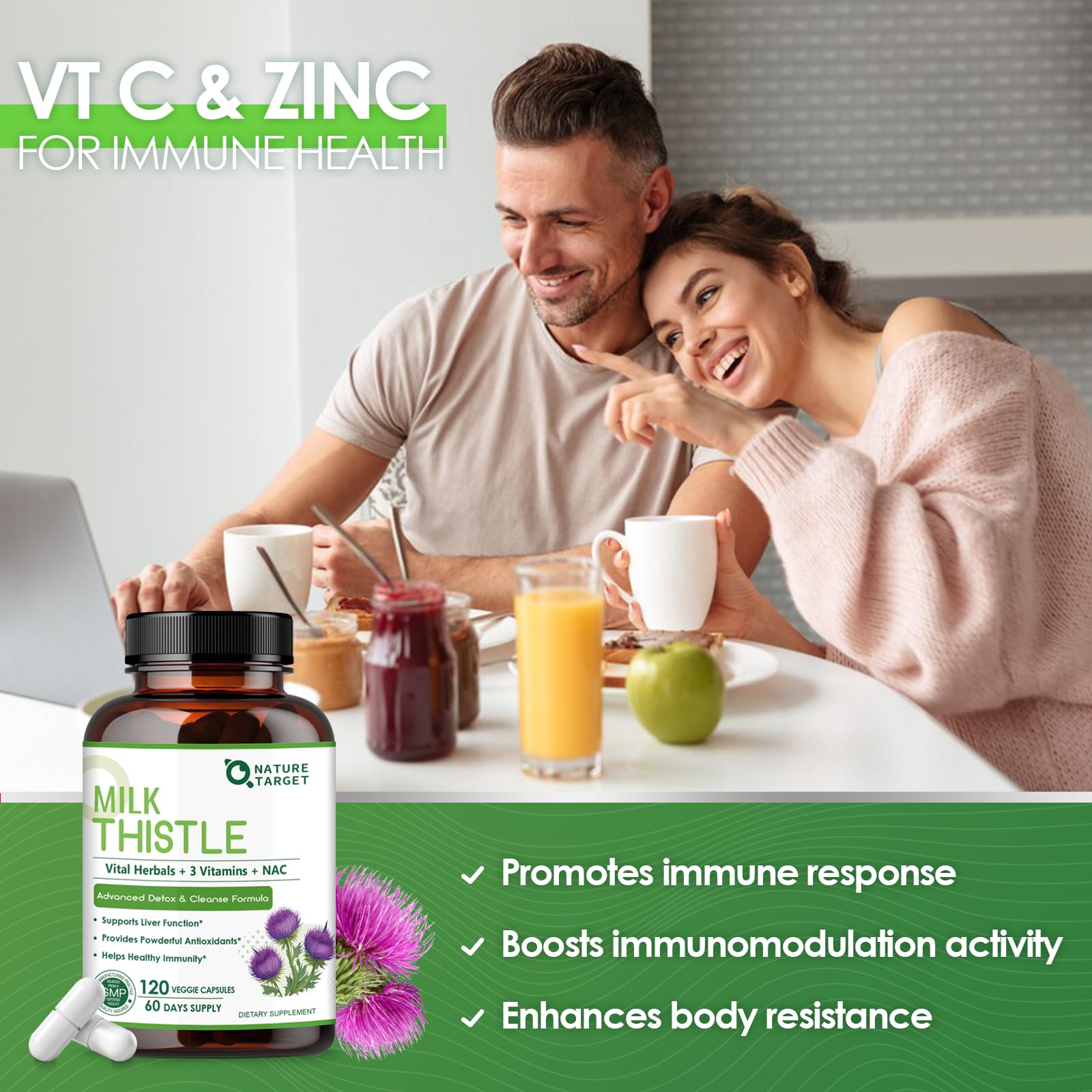 Nature Target capsules végétales 120, apport quotidien durable.