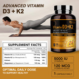 NATURE TARGET Vitamine D3 K2 - capsules faciles à avaler et absorption du calcium