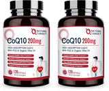 Nature Target CoQ10 200 mg: bouteille de gélules pour énergie potentielle.