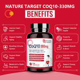 Pack de 120 gélules Nature Target CoQ10 prêt pour routine quotidienne