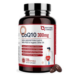 Nature Target CoQ10 300 mg softgels en bouteille soutient potentiel du coeur et énergie