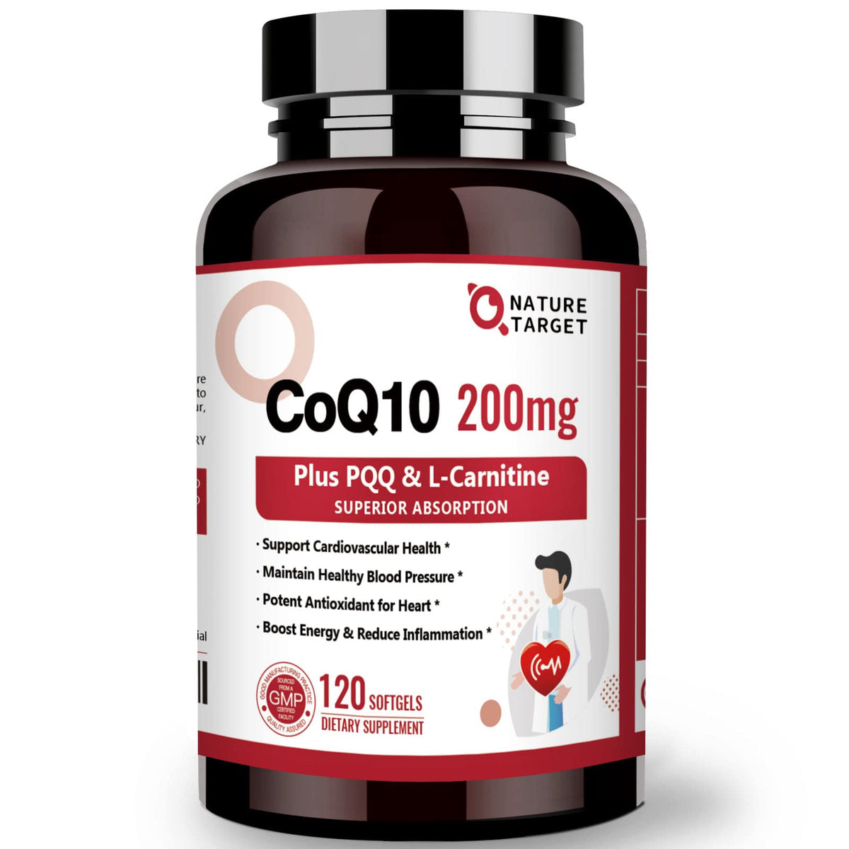Nature Target CoQ10 Omega3 Softgels Pack: soutien cardio-vasculaire et énergie quotidienne.