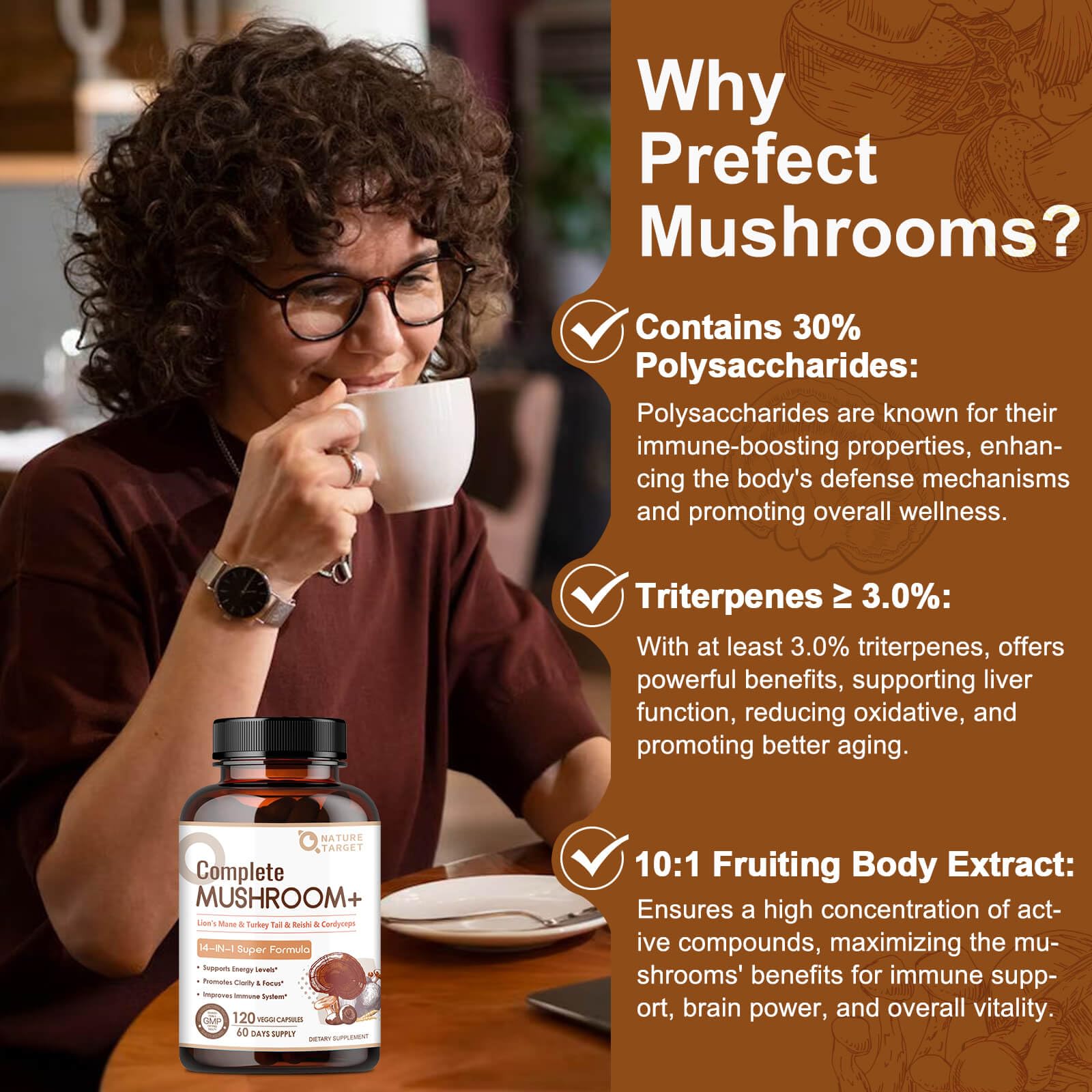 NATURE TARGET Cordyceps – énergie durable et capacité de concentration.