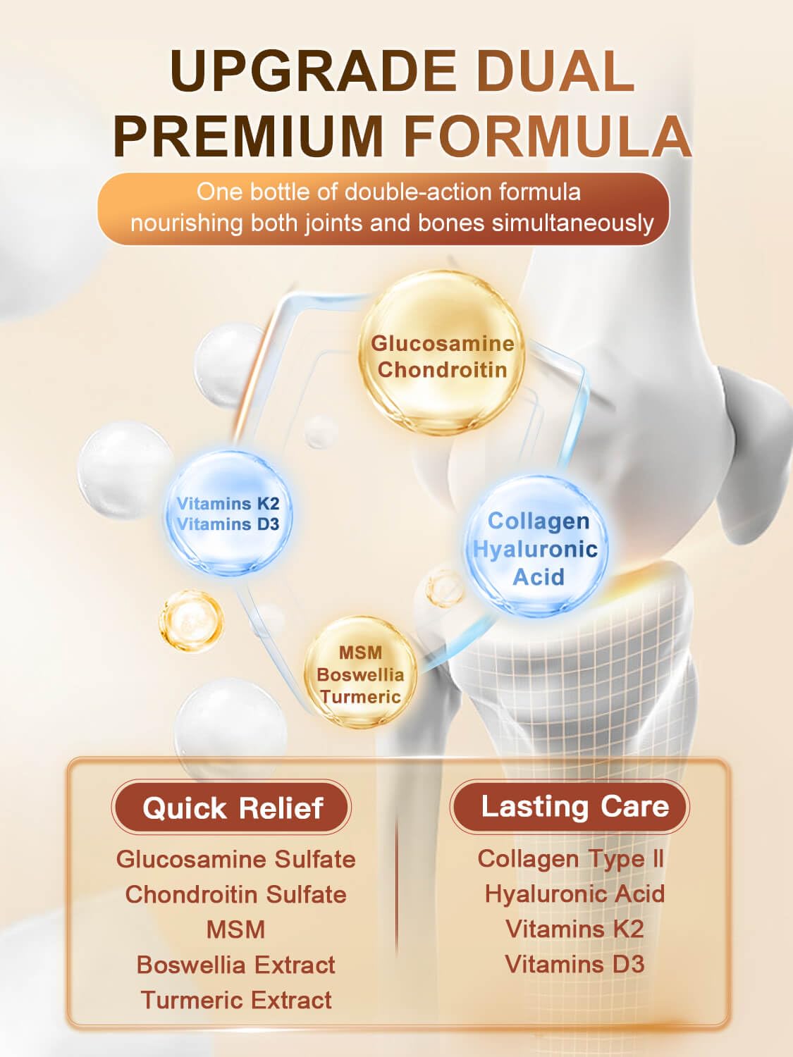 NATURE TARGET comprimés de glucosamine-chondroitine, formulation complète sans crustacés.