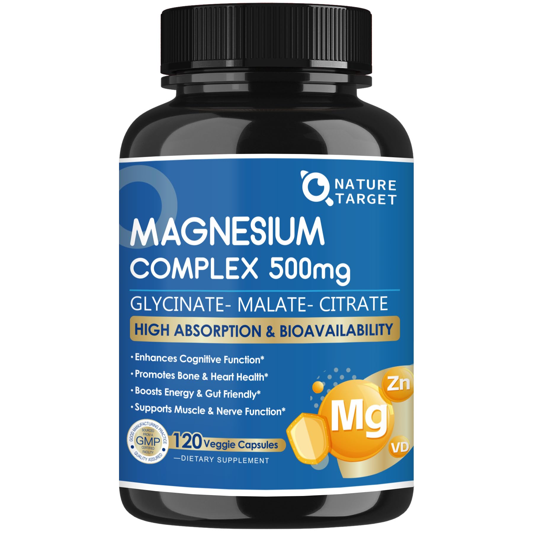 Nature Target Magnésium Complex – bouteille: absorption élevée et routine quotidienne.