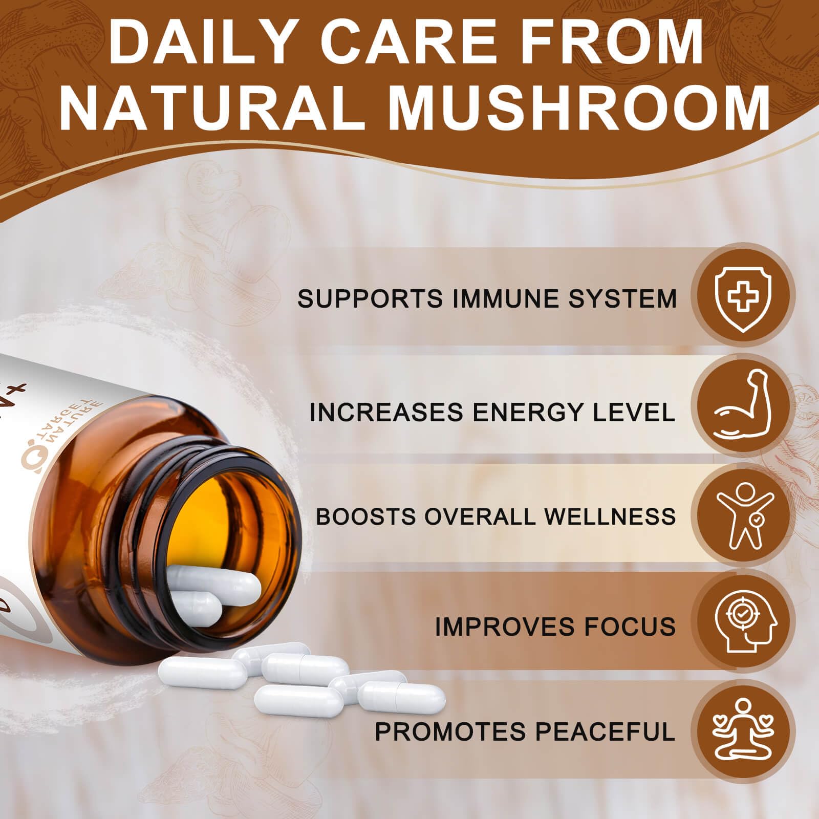 NATURE TARGET Maitaké – soutien immunitaire naturel et équilibre corporel.