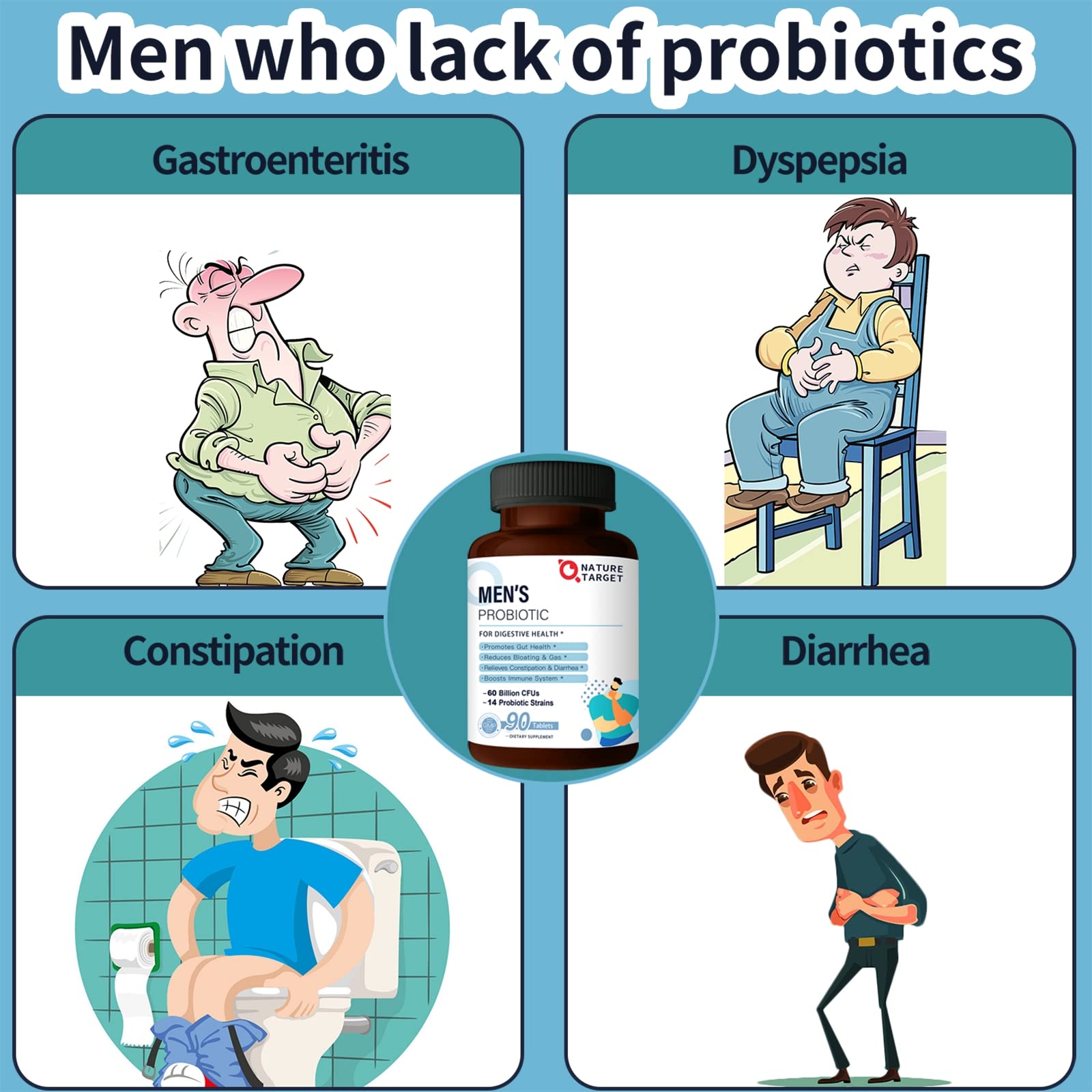 Utilisation quotidienne Nature Target Probiotics, routine simple et efficace.