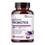 Flacon Nature Target Probiotiques pour femmes avec 180 capsules végétales et soutien quotidien.