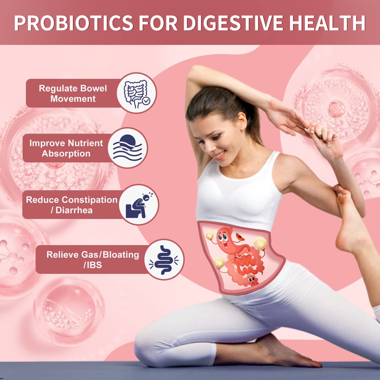 Nature Target Probiotiques pour femmes : microbiote intestinal soutenu et absorption nutritionnelle améliorée.