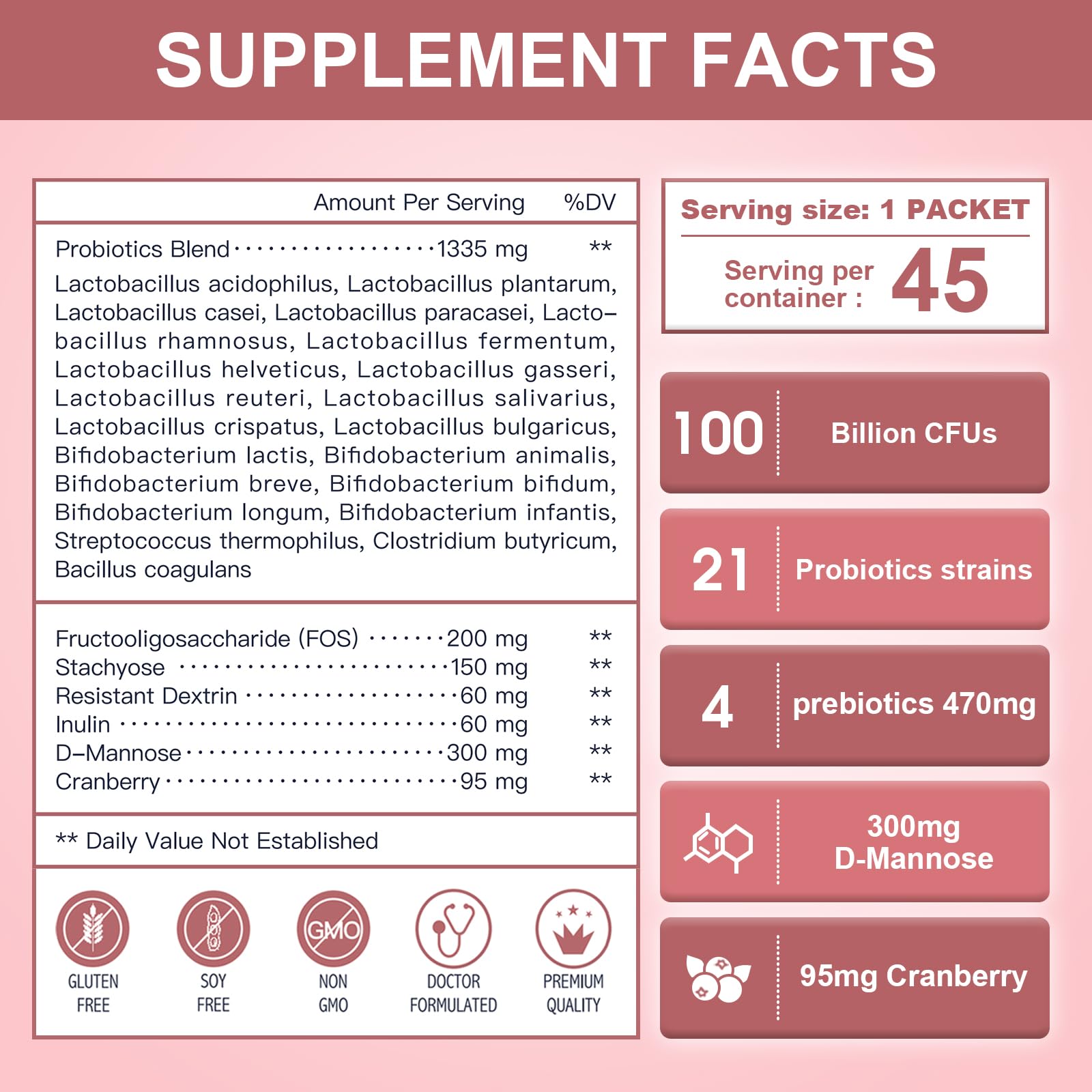 Nature Target Probiotiques pour femmes : prébiotiques 770 mg pour une digestion fluide.